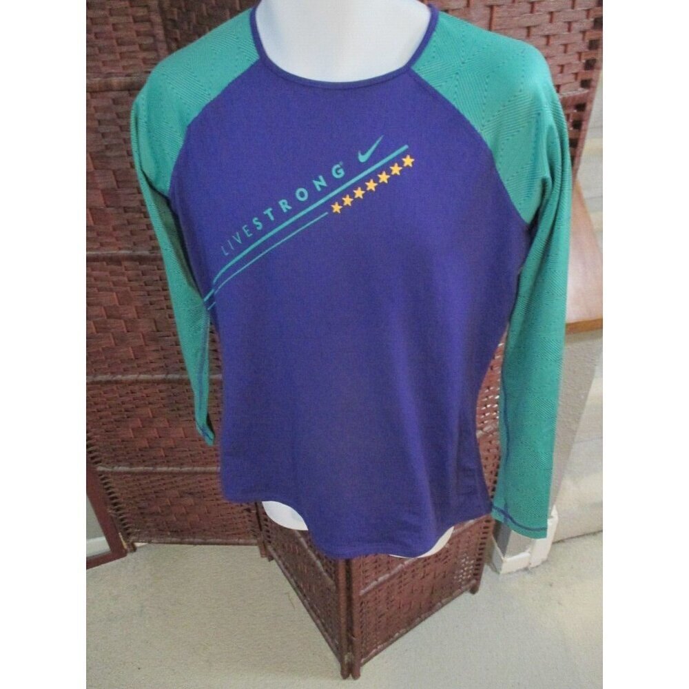 Women's Nike Pro Livestrong Running Shirt Long Sleeve Thumbholes XL Athletic